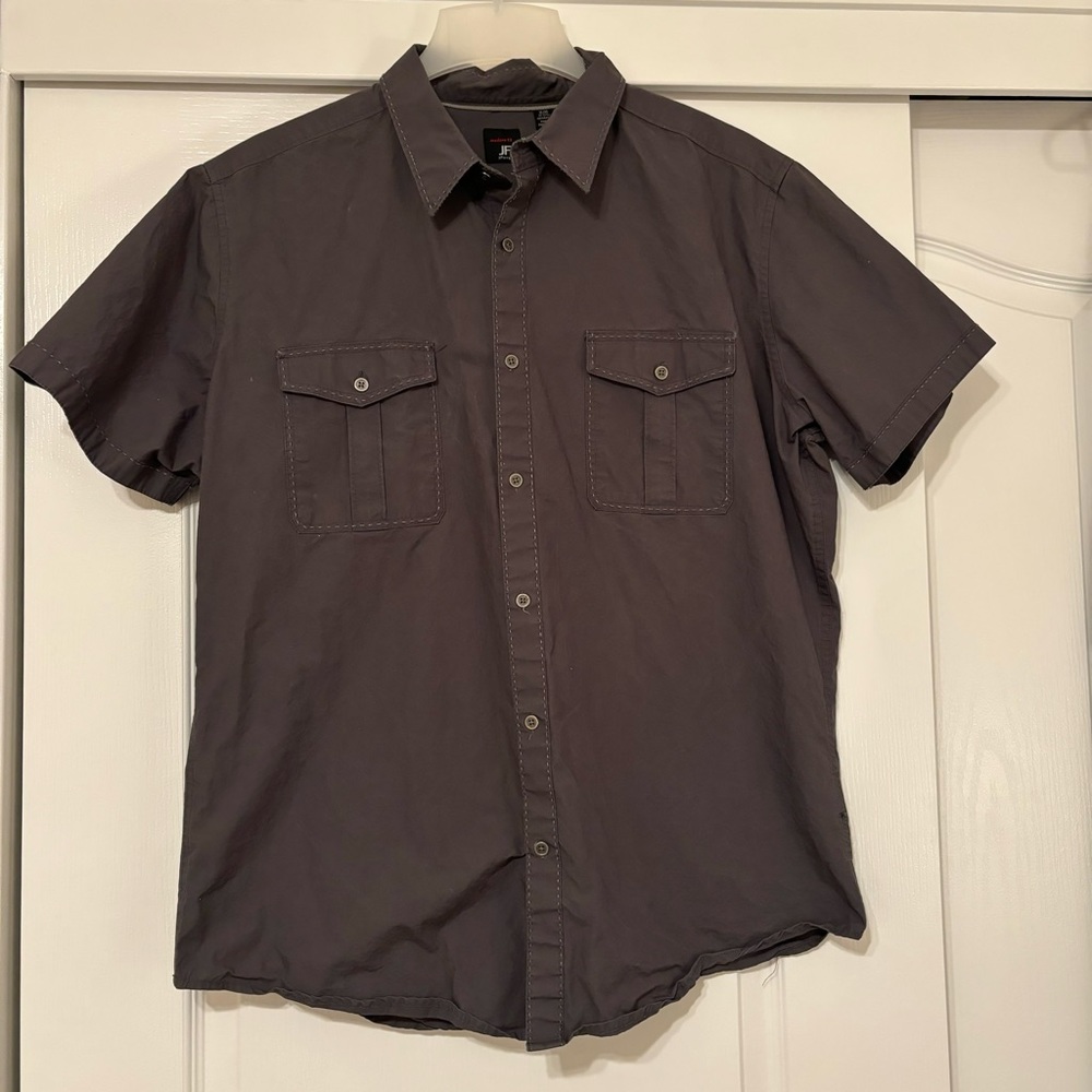JF Ferrar Men’s Casual Button Down T Neck 17-17.5